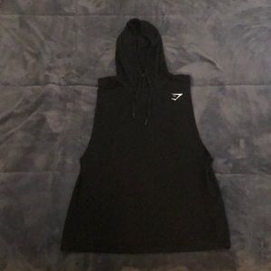 Large Black GYMSHARK Sleeveless Hoodie